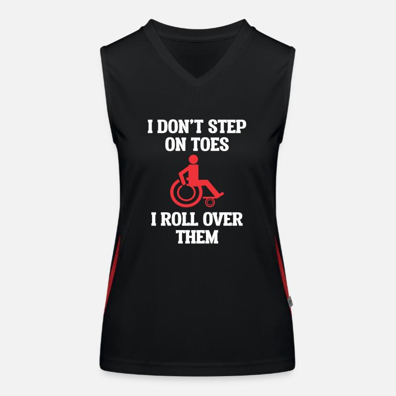 Rollstuhl Rollstuhlfahrer Handicap Rolli Humor Funktionelles Kontrast-Tank Top für Frauen