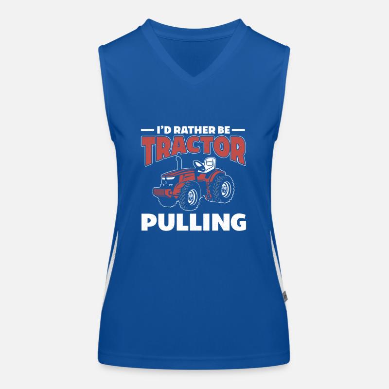 Traktor Pulling Trecker Trekker Bauer Landwirt Funktionelles Kontrast-Tank Top für Frauen