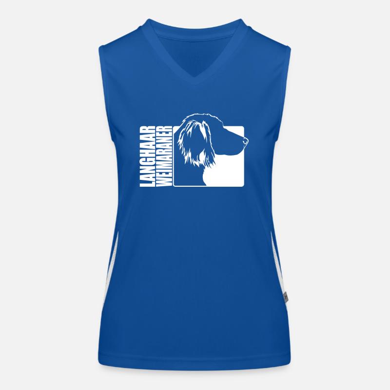 Langhaar Weimaraner Profil Hunde Hund Wilsigns Funktionelles Kontrast-Tank Top für Frauen