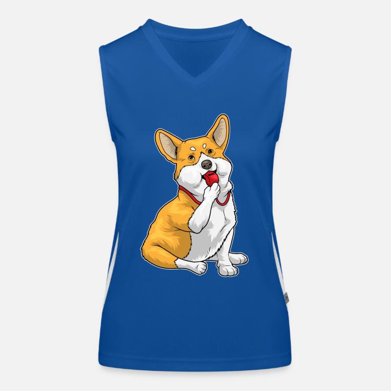Corgi Referee Whistle Women's Functional Contrast Tank Top