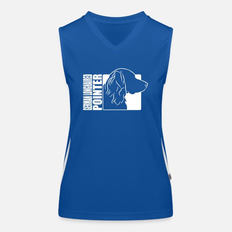 German Longhaired Pointer Profil Hunde Wilsigns Funktionelles Kontrast-Tank Top für Frauen