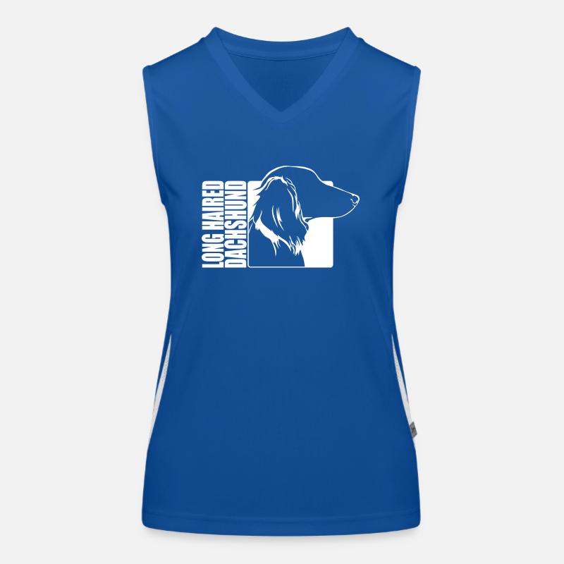 Long Haired Dachshund Profil Hunde Hund Wilsigns Funktionelles Kontrast-Tank Top für Frauen