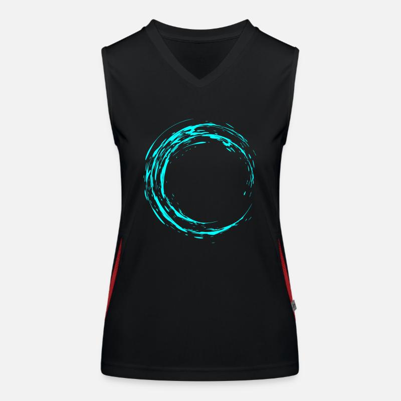 Circle brush Modern cool vector water blue Women's Functional Contrast Tank Top