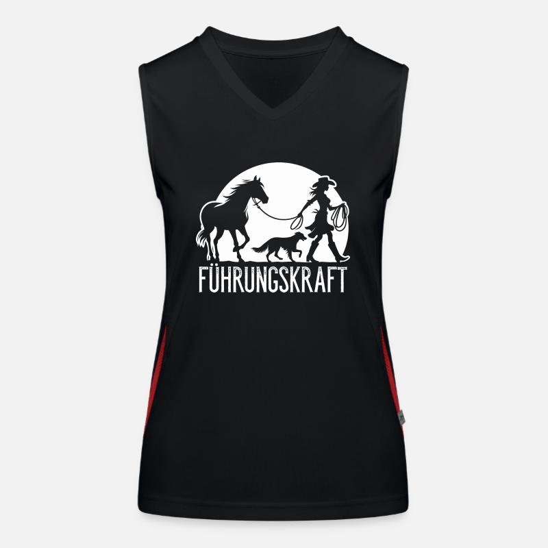 Führungskraft Pferd Pferdebesitzerin Geschenkidee Funktionelles Kontrast-Tank Top für Frauen
