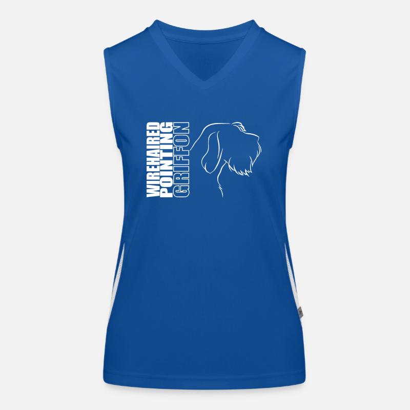 Wirehaired Pointing Griffon Profil Hunde Jagdhund Funktionelles Kontrast-Tank Top für Frauen