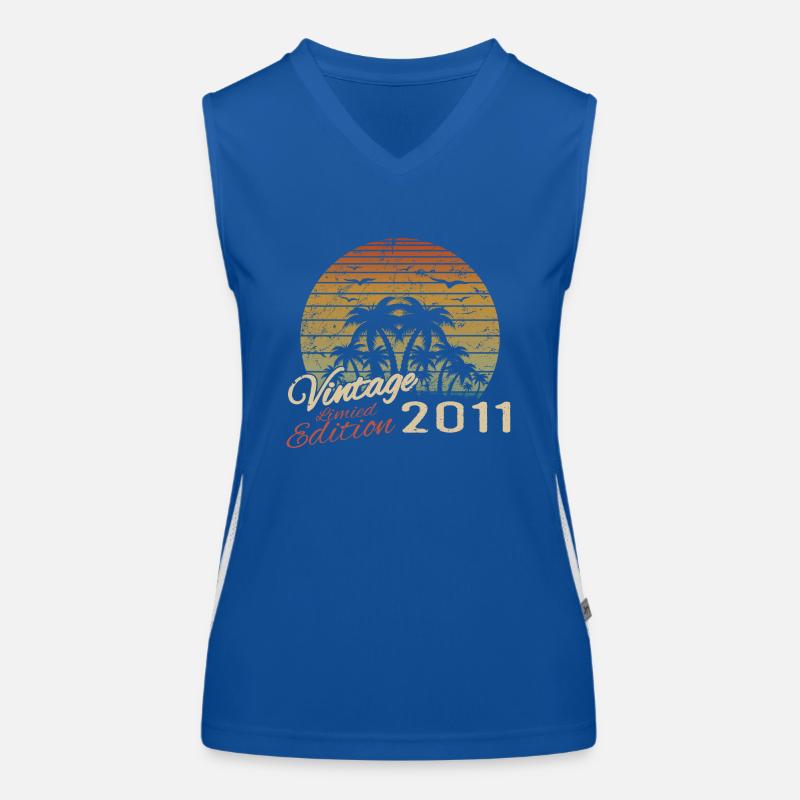 Vintage 2011 Birthday Gift 2011 Retro 2011 Women's Functional Contrast Tank Top