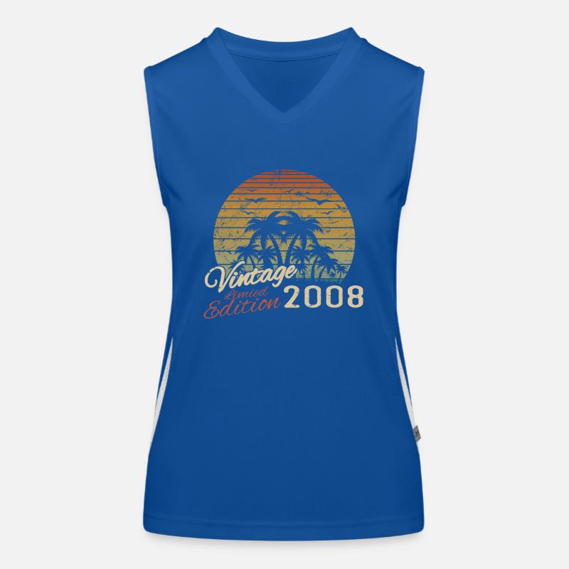 Vintage 2008 Birthday Gift 2008 Retro 2008 Women's Functional Contrast Tank Top