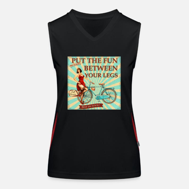 Bicycle - Put the fun between your legs - Women's Functional Contrast Tank Top - black/red