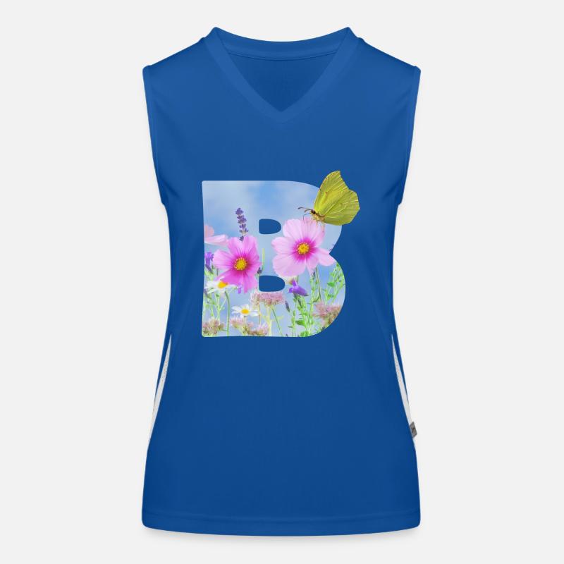 fleurs de printemps papillon b Débardeur respirant contrasté Femme