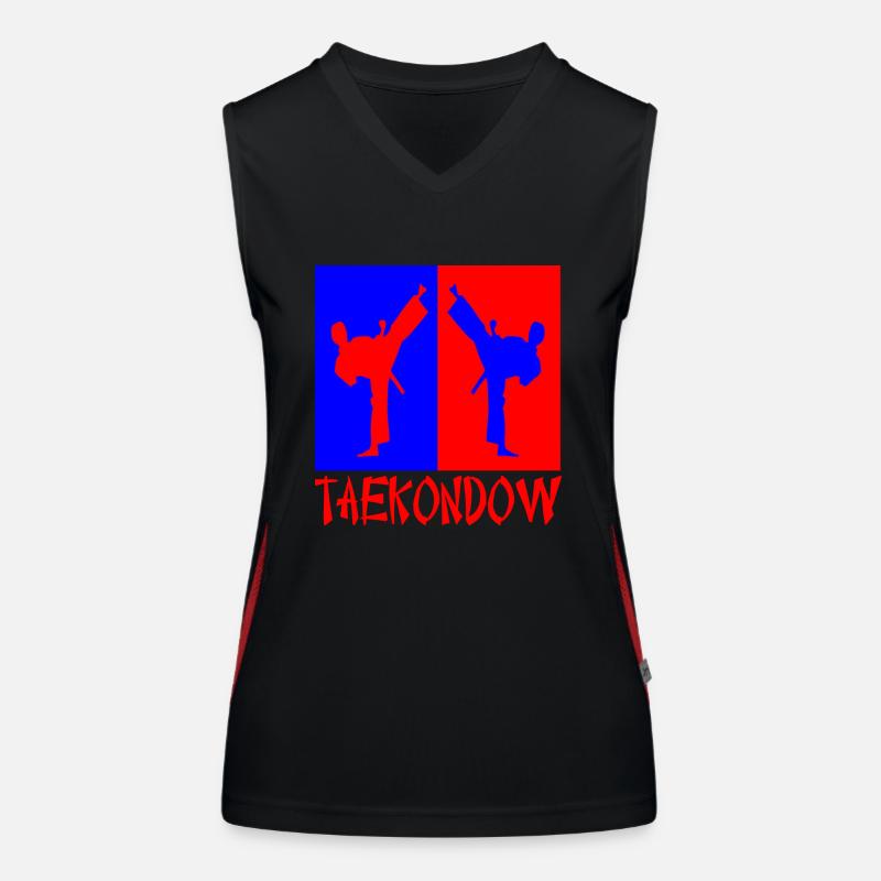 Tkd rot und blau Funktionelles Kontrast-Tank Top für Frauen