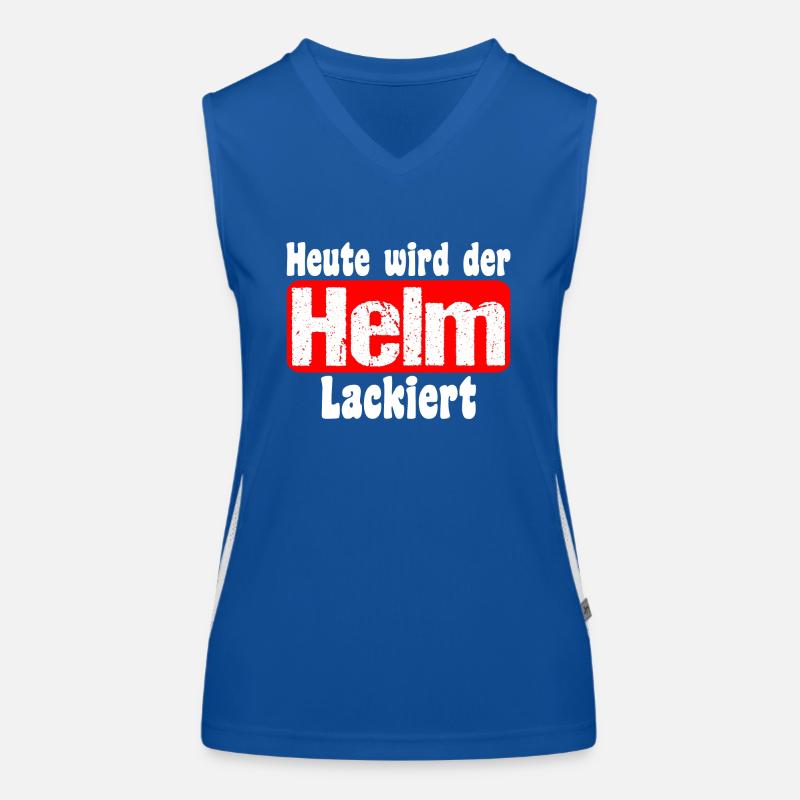 Heute wird der Helm lackiert Funktionelles Kontrast-Tank Top für Frauen