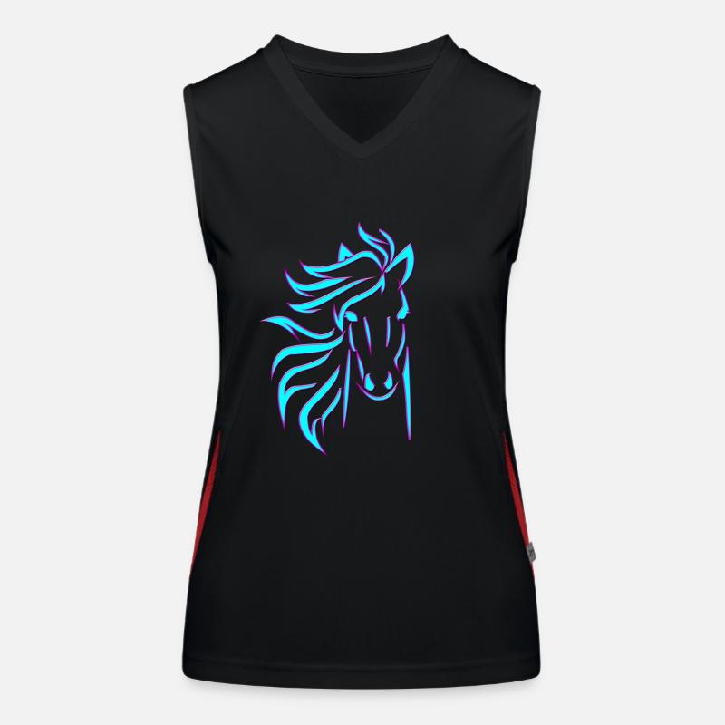 Cheval bleu Débardeur respirant contrasté Femme