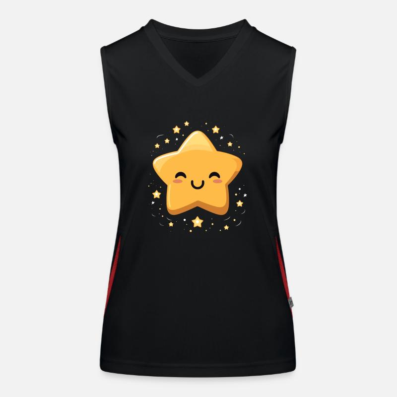 Laughing Star Night Sky Fun Gift Women's Functional Contrast Tank Top
