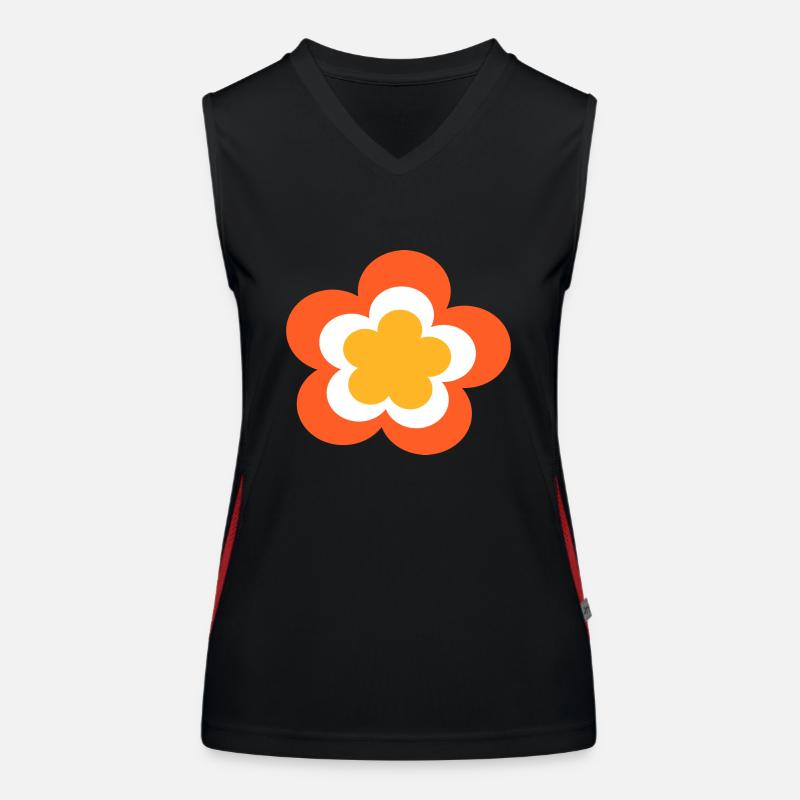 70s Flower Pattern Women's Functional Contrast Tank Top