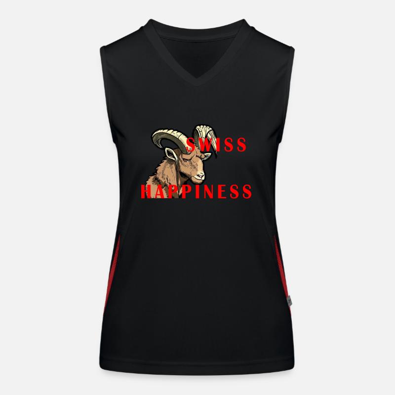 Steinbock Swiss Happiness Funktionelles Kontrast-Tank Top für Frauen