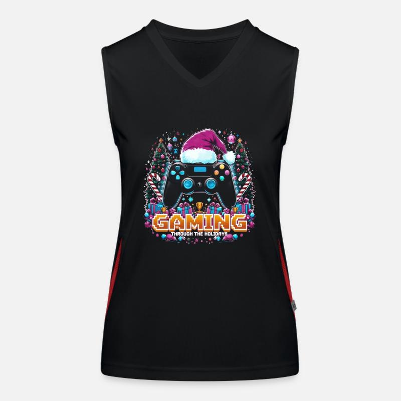 Weihnachts-Gaming Controller Funktionelles Kontrast-Tank Top für Frauen