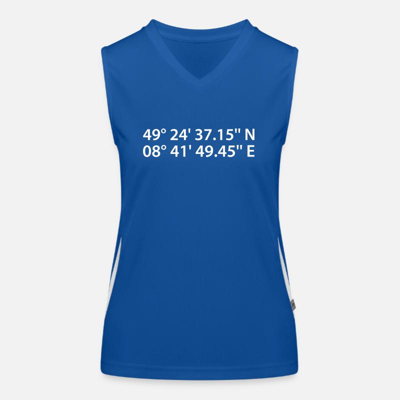 Heidelberg Koordinaten Funktionelles Kontrast-Tank Top für Frauen