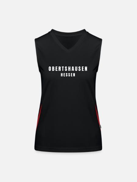 Obertshausen, Hesse - Débardeur respirant contrasté Femme - noir/rouge - Devant