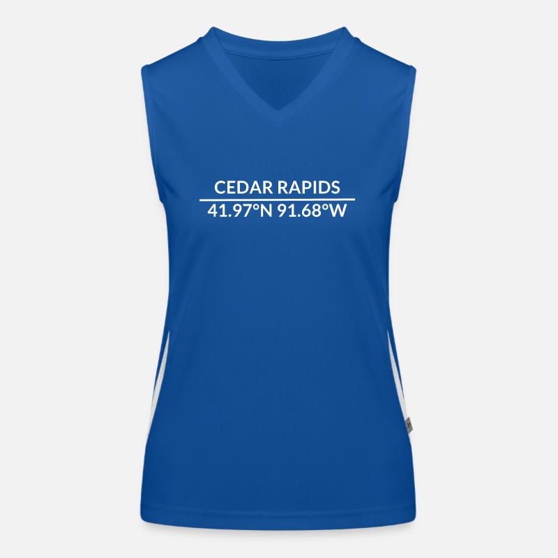 Cedar Rapids, Iowa, USA Coordinates Women's Functional Contrast Tank Top
