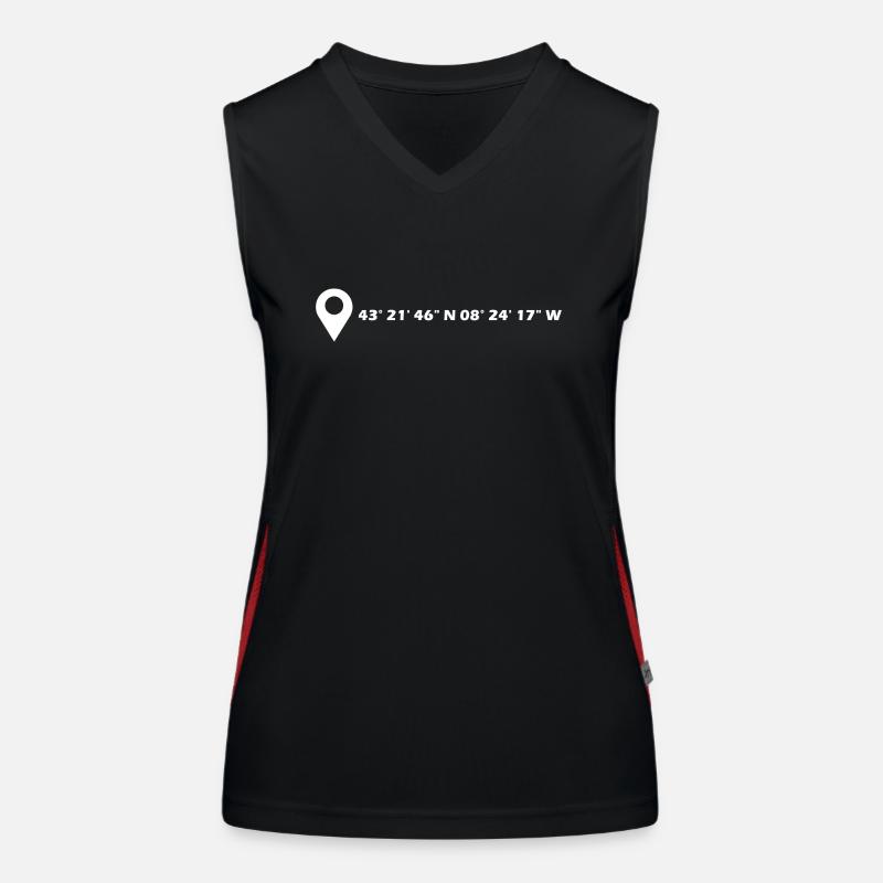 A Coruña Koordinaten Funktionelles Kontrast-Tank Top für Frauen