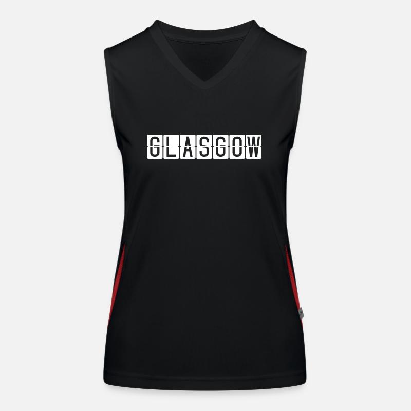 Glasgow Flughafentafel Funktionelles Kontrast-Tank Top für Frauen
