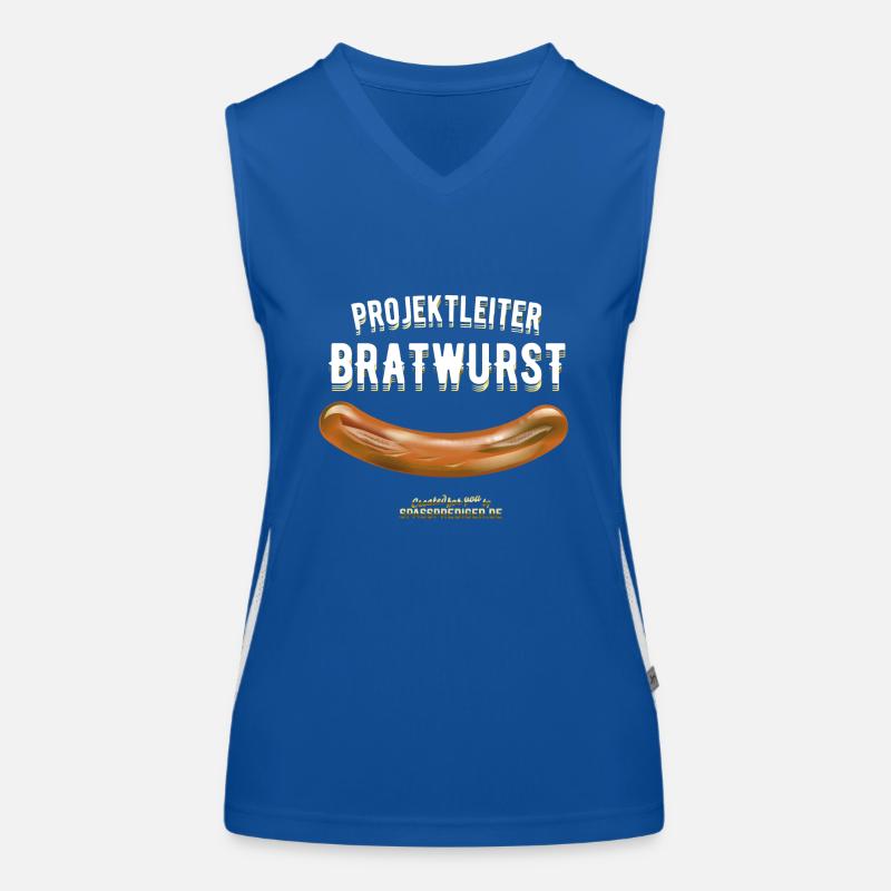 Projektleiter Bratwurst das Original Grill Design Funktionelles Kontrast-Tank Top für Frauen