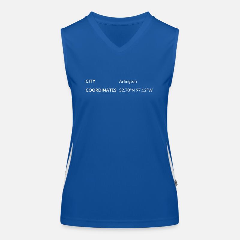 Arlington, Texas, USA coordinates Women's Functional Contrast Tank Top