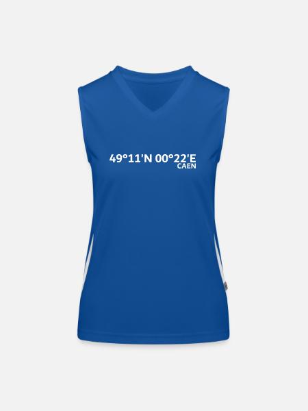 Caen Koordinaten - Funktionelles Kontrast-Tank Top für Frauen - Royal/Weiß - Vorne