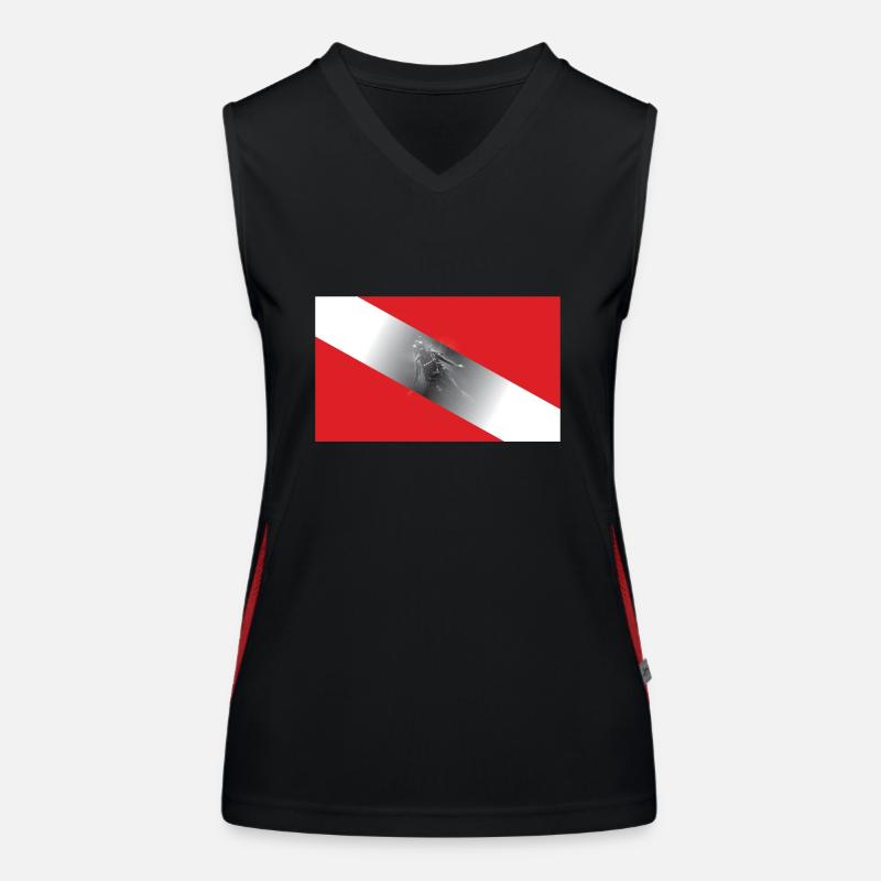 Diving Flagg Funktionelles Kontrast-Tank Top für Frauen