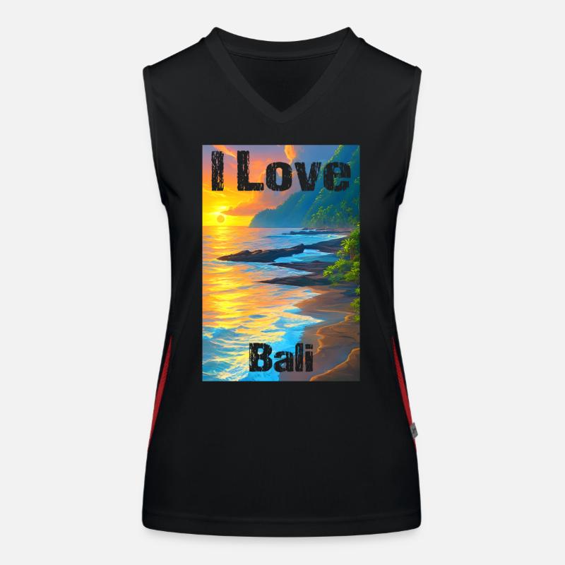I love Bali Funktionelles Kontrast-Tank Top für Frauen