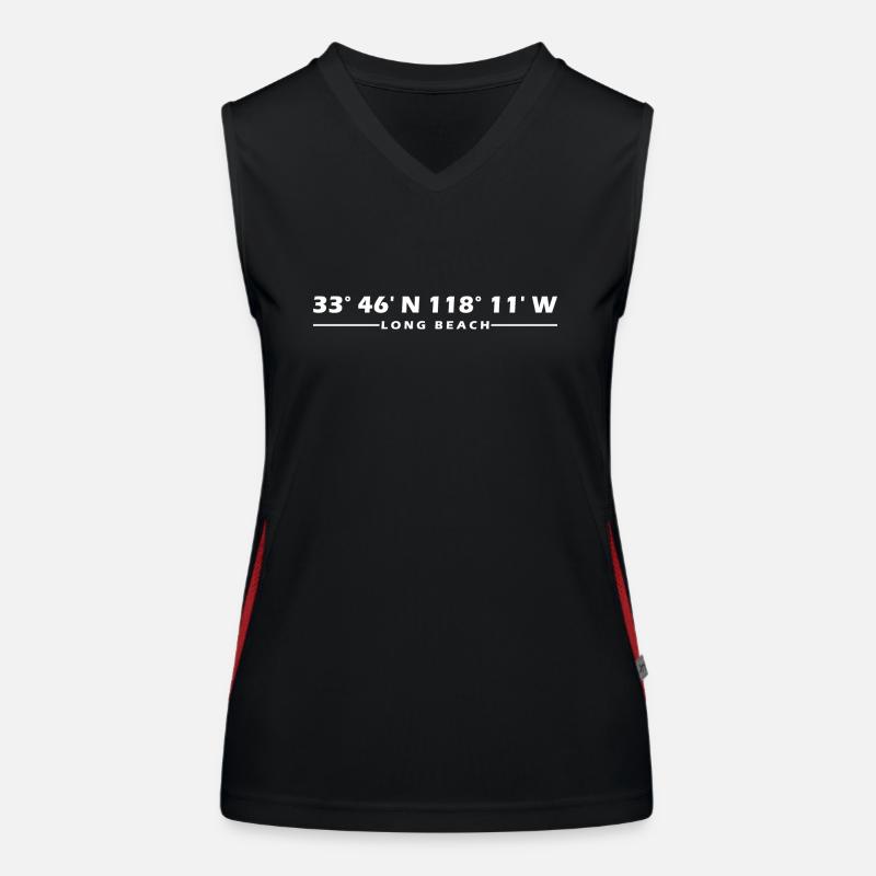 Long Beach Koordinaten Funktionelles Kontrast-Tank Top für Frauen