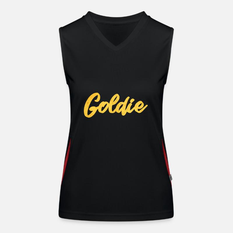 Goldie or calligraphie dorée Débardeur respirant contrasté Femme