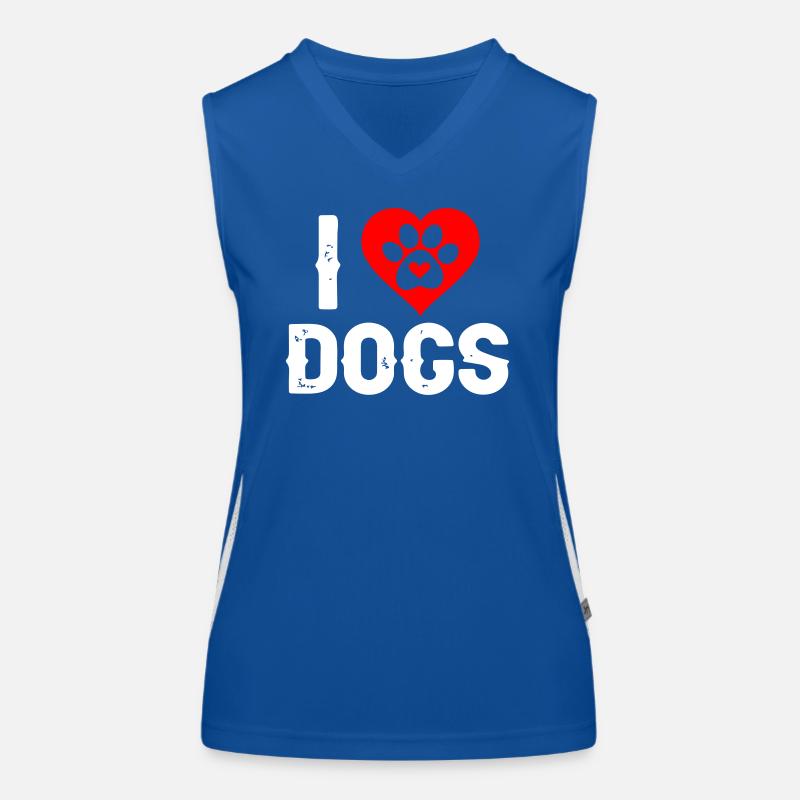 Ich Liebe Hunde Funktionelles Kontrast-Tank Top für Frauen