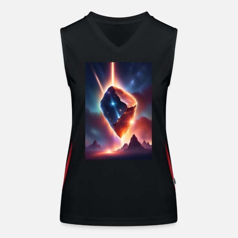 Awesome meteor falling down Women's Functional Contrast Tank Top
