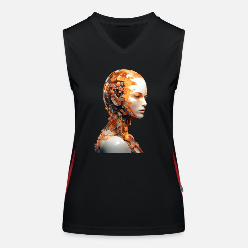 Portrait eines weiblichen Androiden Funktionelles Kontrast-Tank Top für Frauen
