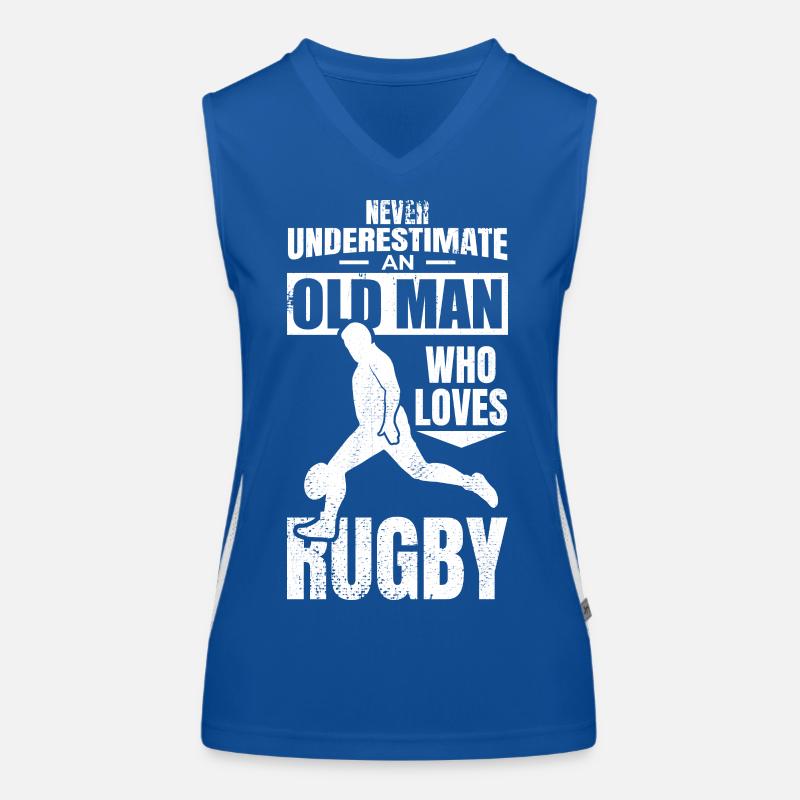 Grandfather rugby player Women's Functional Contrast Tank Top