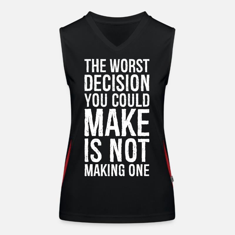 the worst decision you could make is not making - Women's Functional Contrast Tank Top - black/red