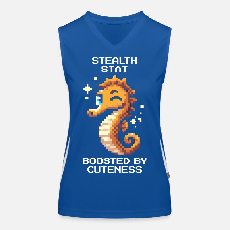Süß & unsichtbar | Seepferdchen Funktionelles Kontrast-Tank Top für Frauen