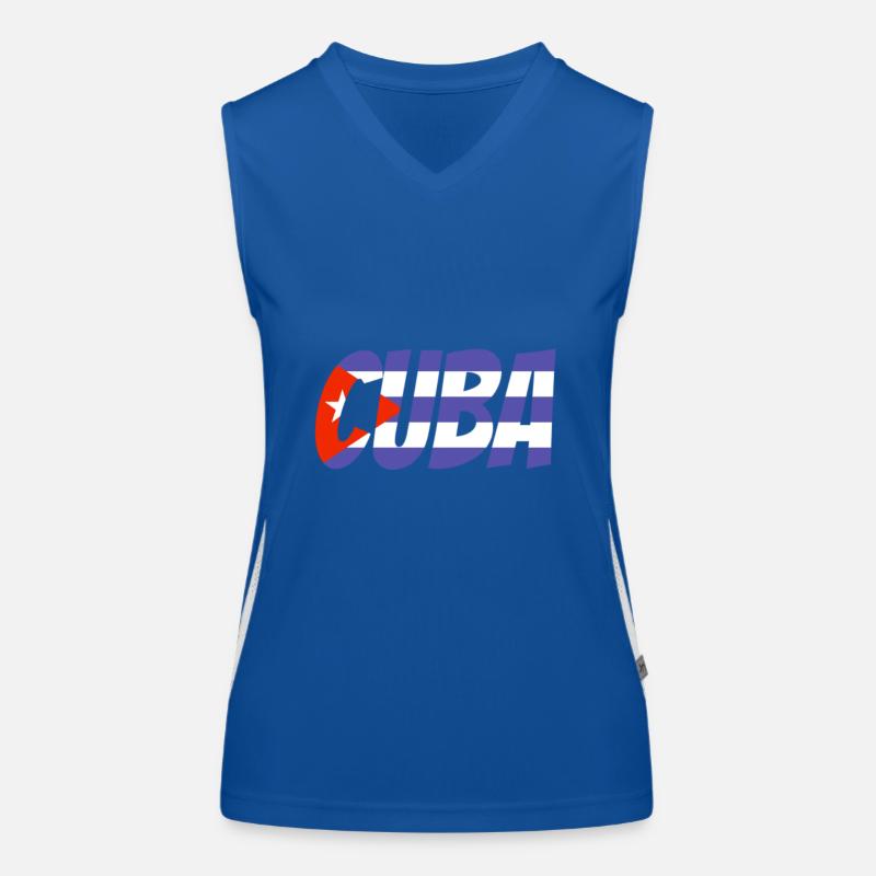 Cuba flag letters colors Women's Functional Contrast Tank Top