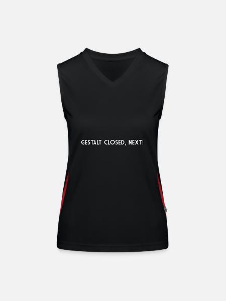 GESTALT GESCHLOSSEN WEITER - Funktionelles Kontrast-Tank Top für Frauen - Schwarz/Rot - Vorne