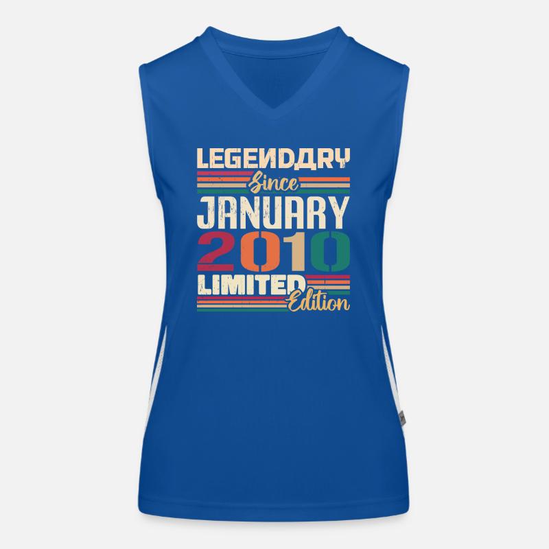 Geburtstagsgeschenk Geboren Im Januar 2010 - 2010 Funktionelles Kontrast-Tank Top für Frauen