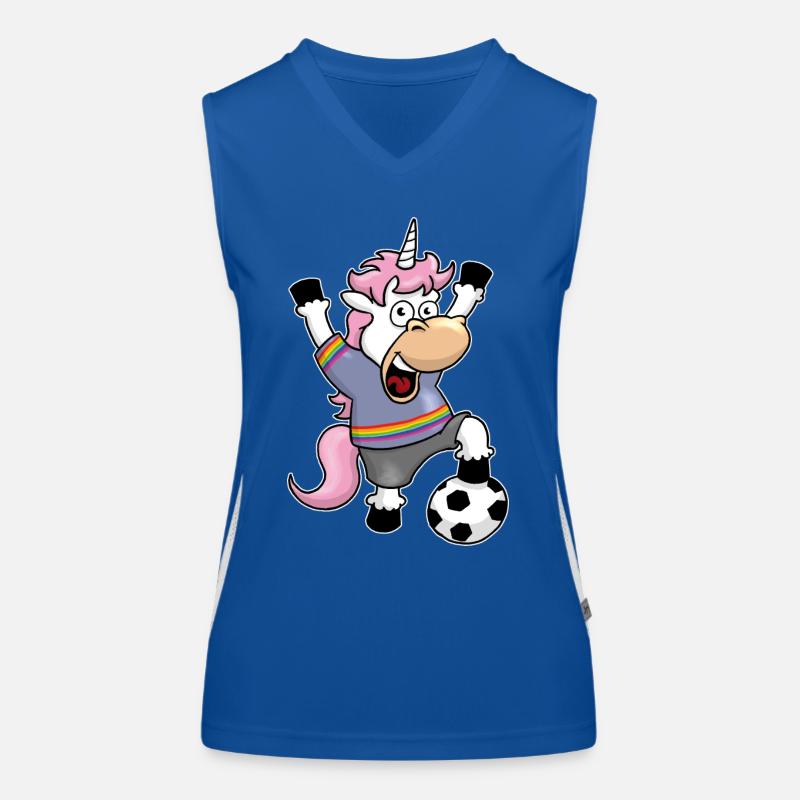 Fussball_Einhorn Funktionelles Kontrast-Tank Top für Frauen