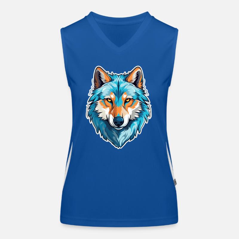 Wolf costume blue wolf head werewolf and Women's Functional Contrast Tank Top