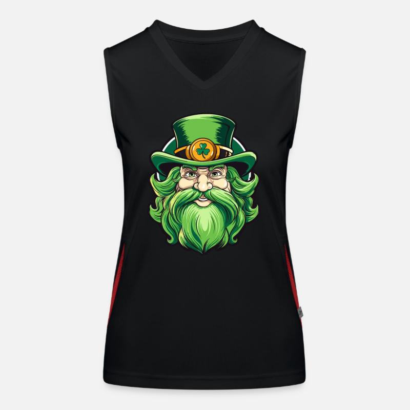 Leprechaun de la Saint-Patrick avec chapeau haut de forme Débardeur respirant contrasté Femme