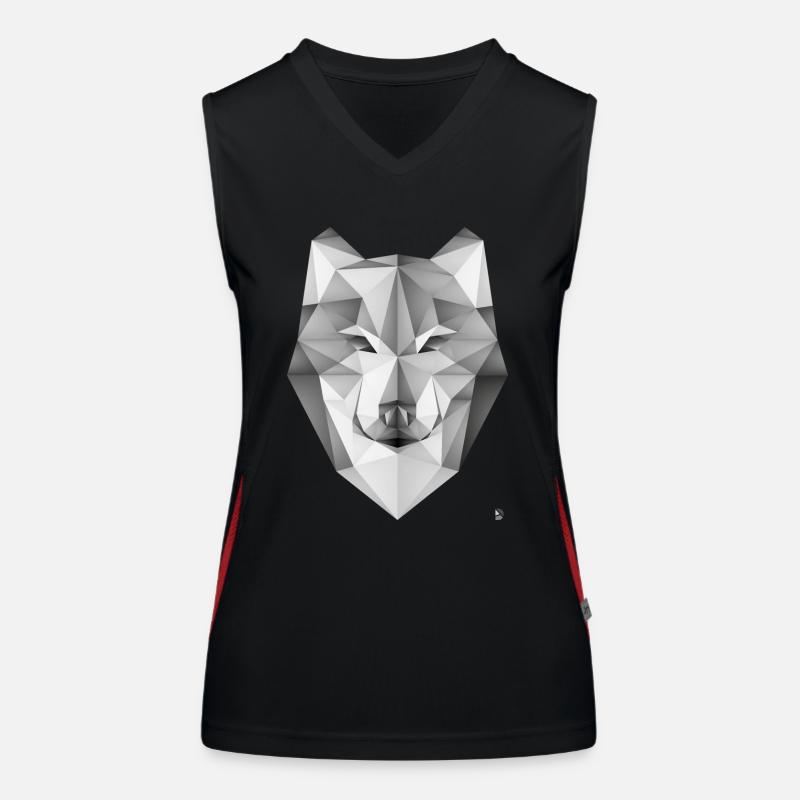 AD Geometric Wolf Funktionelles Kontrast-Tank Top für Frauen