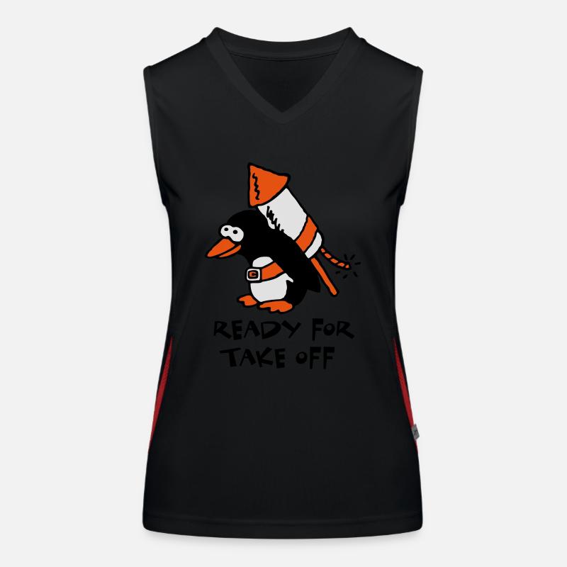 rocket_pinguin_c_3c Women's Functional Contrast Tank Top