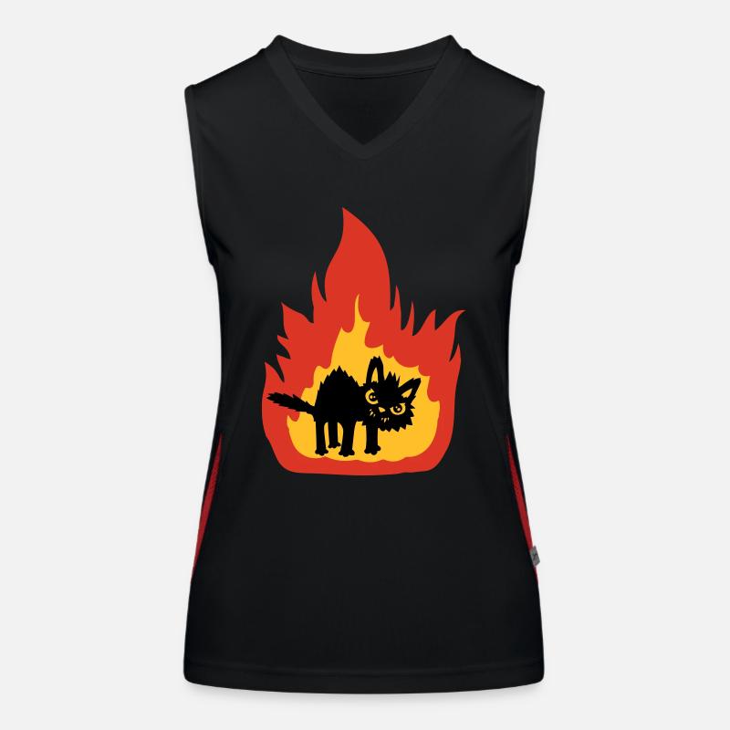Brennende heiße Katze Funktionelles Kontrast-Tank Top für Frauen