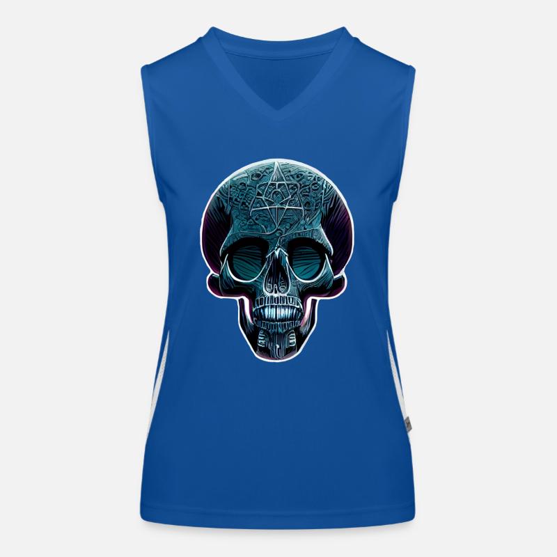 crâne bleu Débardeur respirant contrasté Femme