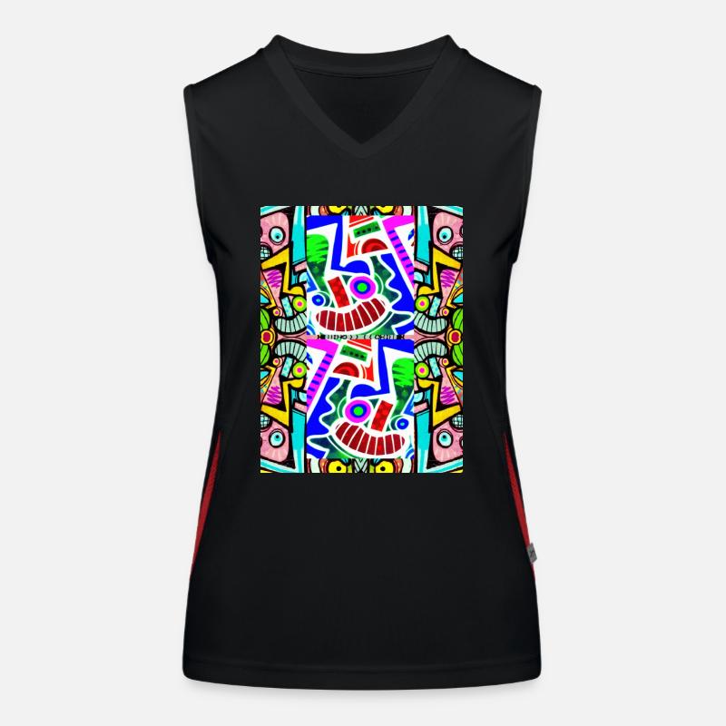Pop art Pattern Face Graffiti Women's Functional Contrast Tank Top
