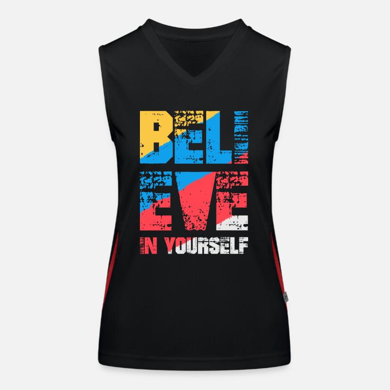Glaube an dich selbst Funktionelles Kontrast-Tank Top für Frauen